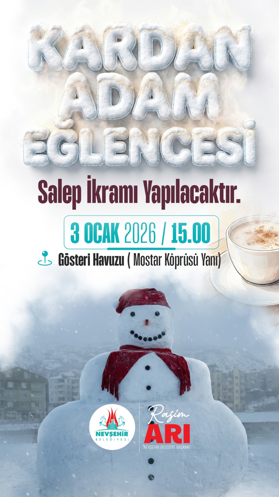 Nevşehir Belediyesi “Kardan Adam Eğlencesi” Düzenleyecek